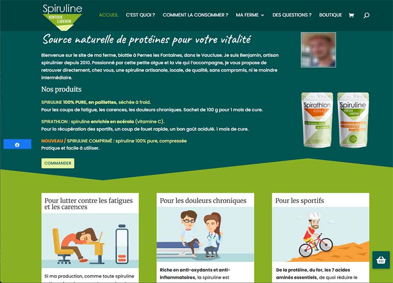 Aperçu du site Spiruline Ventoux Luberon